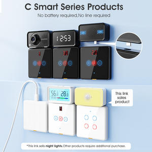 Luz nocturna inteligente con sensor de cuerpo humano, LED rectangular, blanco cálido, con enchufe tipo C, para el hogar, pasillo, dormitorio, armario - Product Image 4