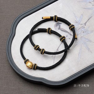 Bracelets en cordon tressé faits à la main avec fermeture à nœuds ajustables, <span class=keywords><strong>bracelet</strong></span> porte-bonheur multicolore rouge, noir, vert, bleu en corde. - Product Image 4