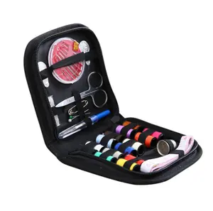 noir fil et aiguille Suppliers-Kit de couture de base remplie avec aiguilles, pour adultes, 1 pièce, kit de réparation et de voyage