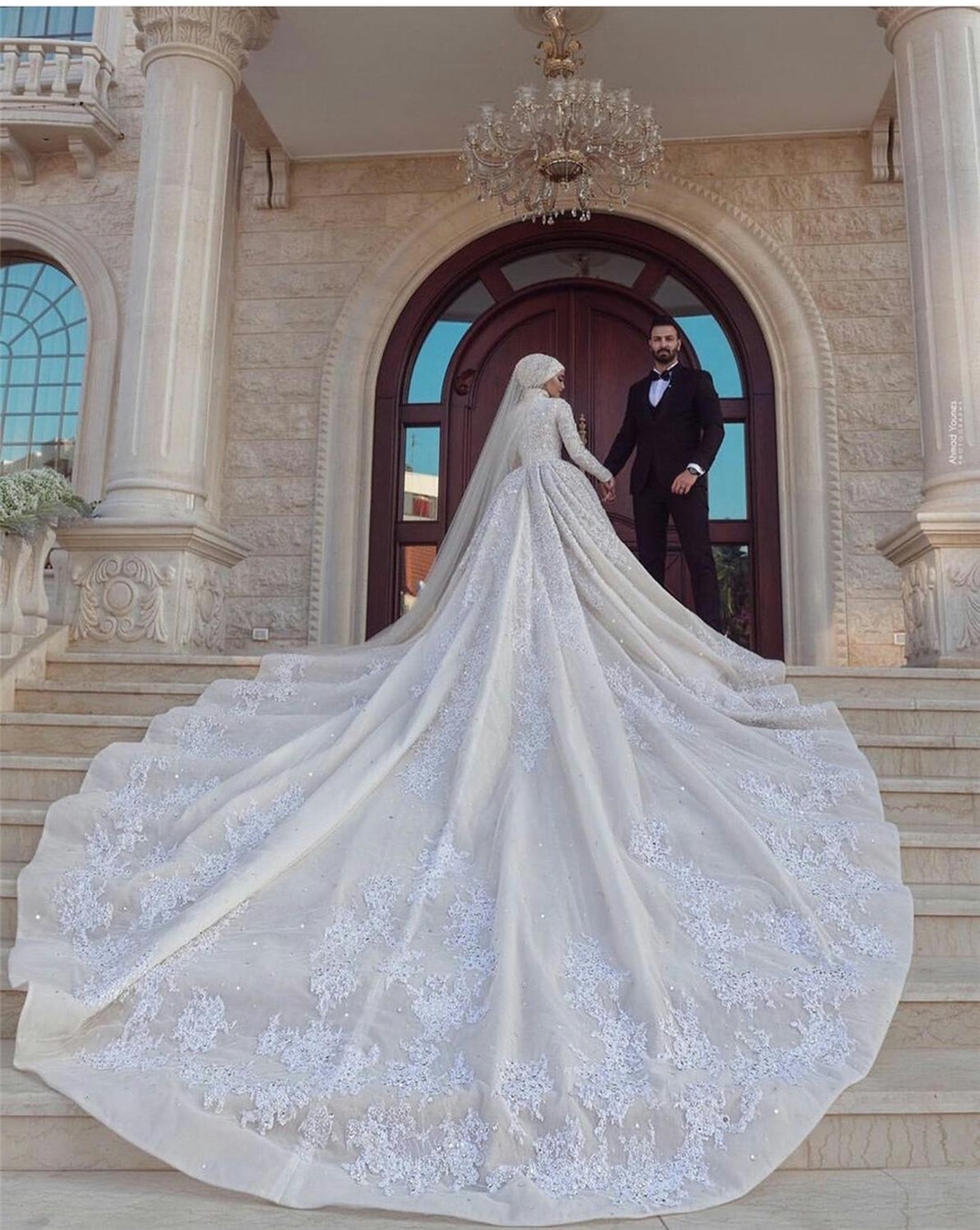 wedding dresses beaded for muslim