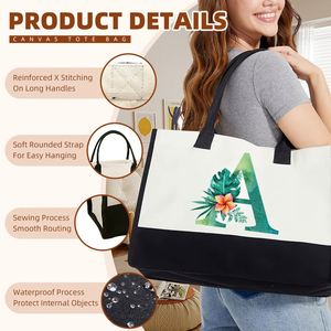 Bolsa de Lona Personalizada con Iniciales, Regalo para el Día de la Madre, Regalo para Damas de Honor y Novia, para Cumpleaños y Bodas - Product Image 3