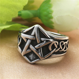 Yunnique – bague rétro en argent pour hommes, étoile à cinq branches, en acier inoxydable, style Punk, bijoux, cadeau - Product Image 2