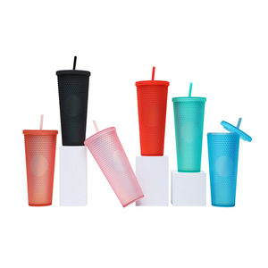 2026 Luxury Eco-Friendly Plastic Tumbler for Wholesale Custom Logo <b>Double</b> <b>Wall</b> for Cup Rainbow Coffee Mug Matte Party - Product Image 3