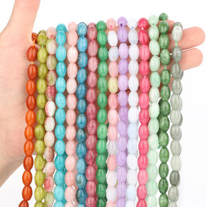 Neuankömmling 8-<span class=keywords><strong>12mm</strong></span> lange Reis Perlen in ovaler Form Glatte natürliche Aventurin Achat Fass Reis Edelstein Perlen für die Schmuck herstellung - Product Image 5