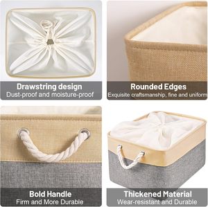 Cesta de Almacenamiento Plegable de Tela Moderna para el Hogar, Venta al por Mayor Directa de Fábrica, para Ropa, Herramientas, Jeans, Rectangular - Product Image 5