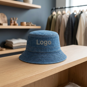 Chapeau Bob en Denim avec Broderie Personnalisée, Style Vintage Streetwear - Product Image 2