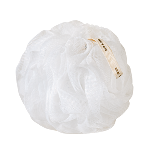 Tùy chỉnh PE lưới bông in Ribbon tắm mướp bọt biển tắm pouf cơ thể lưới trở lại Scrubber màu xanh đậm,, khoai môn tím, trắng - Product Image 4