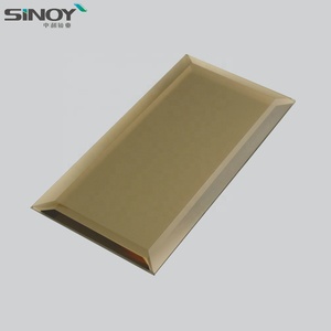 Mur antique décor à la maison carreaux <span class=keywords><strong>de</strong></span> mosaïque en verre <span class=keywords><strong>de</strong></span> luxe verre biseauté décoratif mur biseauté Bronze motif biseauté mural - Product Image 4