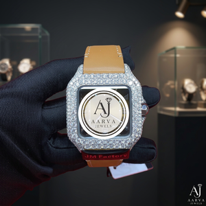 Montre mécanique automatique carrée Iced Out pour homme, style Hip Hop, luxe, diamants Moissanite VVS, bracelet en cuir - Product Image 1