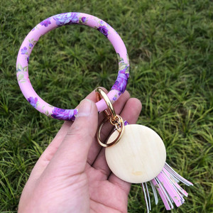 Pu Bracelet <span class=keywords><strong>Key</strong></span> Chain Hoa Mẫu Đơn Hoa <span class=keywords><strong>Daffodil</strong></span> Rose Leather Bracelet Tassel Boho Cổ Tay Keychain Chủ Mexico - Product Image 6