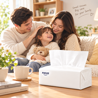 Mouchoirs en papier de haute qualité 4 plis, doux, pour usage professionnel et domestique, en pâte de bois vierge, paquet fin et marque personnalisée