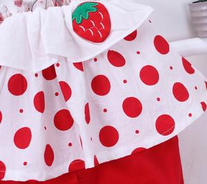 Latest Sweet Cute <b>Strawberry</b> Embroidery Baby Girl Sleeveless Clothes Boutique Online Beauty Sun-<b>top</b> Set - Product Image 5