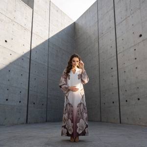 Robe Abaya élégante en polyester imprimé de haute qualité, sur mesure pour les occasions spéciales, pour femmes musulmanes, fabricant en gros - Product Image 4