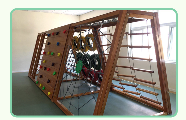 Small Size Kids Wooden Outdoor Playground Multifunction Outdoor Amusement Park Wooden Equipment For Children