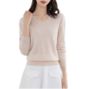 2025 Offres Spéciales <span class=keywords><strong>prix</strong></span> du fabricant <span class=keywords><strong>pull</strong></span> en laine 100% pour femmes avec <span class=keywords><strong>pull</strong></span> à <span class=keywords><strong>col</strong></span> en <span class=keywords><strong>V</strong></span> de différentes couleurs - Product Image 3