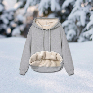 <span class=keywords><strong>Sweat</strong></span>-shirt <span class=keywords><strong>à</strong></span> <span class=keywords><strong>capuche</strong></span> épais et <span class=keywords><strong>chaud</strong></span> pour <span class=keywords><strong>femme</strong></span>, en molleton Sherpa, idéal pour l'hiver – Modèle OEM - Product Image 6