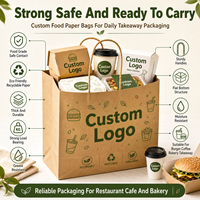 Bolsa de Papel para Restaurante, Bolsa de Fondo Cuadrado, Papel Resistente, para Tiendas de Snacks, Comida para Llevar, Precio de Fábrica al por Mayor para Restaurantes y Cafeterías