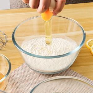 Bol à salade en verre borosilicate, de grande capacité, bol à soupe avec couvercle 1 pièce - Product Image 3