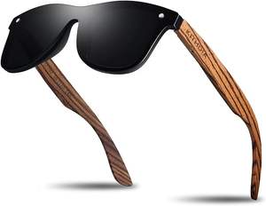 Lunettes de soleil en <span class=keywords><strong>bambou</strong></span> en bois de zèbre faites à la main polarisées pour hommes et femmes lunettes de soleil en bois S5029 - Product Image 1