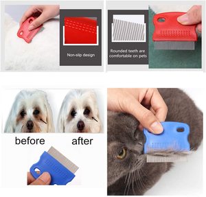 Pettine per la pulizia degli occhi e la rimozione di pulci per animali domestici (cani e gatti) e per la pulizia della testa umana, con logo personalizzato e disponibile in vari colori - Product Image 2
