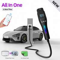 Chargeur de véhicule électrique portable E-mingze 16A Type 2 avec prise EU, application mobile, chargeur EVSE, 3,5 kW monophasé