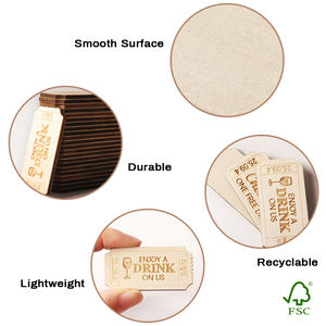 บัตรไม้สำหรับดื่มเครื่องดื่ม บัตรเชียร์ไม้ สำหรับงานบาร์ เทศกาลเบียร์ งานปาร์ตี้ งานแต่งงาน บัตรเข้าชมกิจกรรม รูปทรงไม่สม่ำเสมอ - Product Image 3