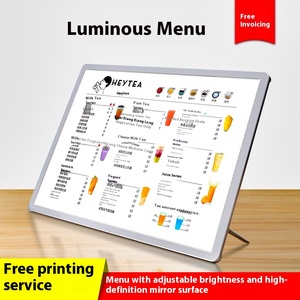 Moderno LED pubblicità scatola di luce per il latte negozio di tè luminoso verticale <span class=keywords><strong>Display</strong></span> Menu Rack listino prezzi Snack tavolo ordine Bar - Product Image 3