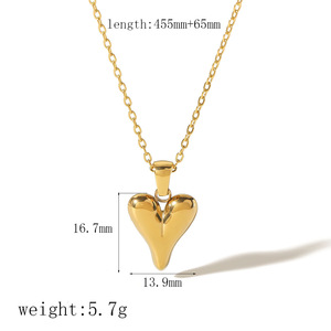 Ensemble collier et boucles d'oreilles en acier inoxydable en forme de cœur, plaqué or 18 carats, bijoux cadeau pour femmes, ensembles de bijoux tendance - Product Image 5