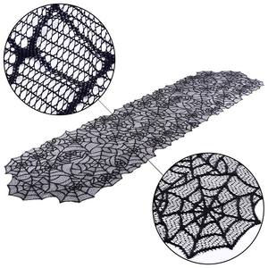 Decorazioni Halloween & natale 20x80 pollici pizzo nero Spider Web tovaglia di carta a forma di stella per eventi e feste - Product Image 5