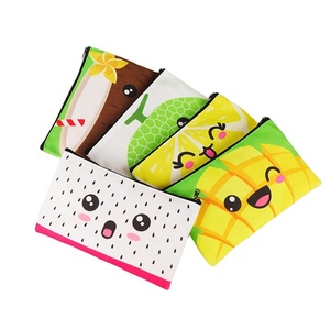 Pochette zippée en toile écologique avec logo personnalisé, motif imprimé, étui à crayons, trousse de maquillage multi-usages, sac de rangement portable - Product Image 2