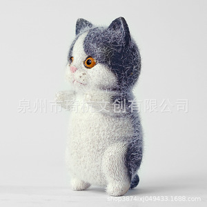 Flocked Cat Decorative Ornament Soft Plastics And Resins Modern Simple Style For Bedroom Desk TV <b>Cabinet</b> Desktop Gift - Product Image 3