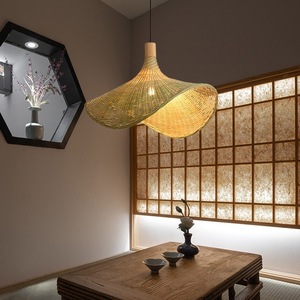 โคมไฟแขวนไม้ไผ่รูปวงรี E27 ไฟ LED 30 ซม. 40 ซม. 50 ซม. 60 ซม. 70 ซม. 80 ซม. 100 ซม. สำหรับโรงแรมและเกสต์เฮาส์ - Product Image 4