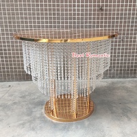 Kristall Kuchen Tisch Gold Design Edelstahl Luxus Neue Hochzeit Metall Moderne Hotel möbel Aluminium Gartenmöbel 1St