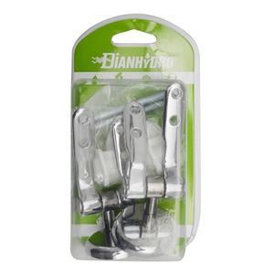 Supports de siège de toilette chromés, longueur 8,4 cm, emballage blister pour sièges en bois - Product Image 1