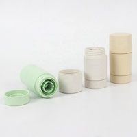 Tube de déodorant anti-transpirant vide rond de 25 ml, biodégradable, en paille de blé, avec mécanisme rotatif