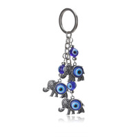 Porte-clés métallique personnalisé, porte-clé en métal, divers Styles, éléphant, palmier, hibou, arbre, étoile, poisson bleu, mauvais œil, 1 pièce
