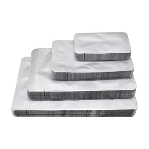 Sac de papier d'aluminium <span class=keywords><strong>sous</strong></span> <span class=keywords><strong>vide</strong></span> plat scellé sur 3 côtés avec couvercle ouvert métallisé argent personnalisé 250 500 1kg étanche à l'humidité pour grain - Product Image 3
