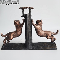 MEGBOND Serre-livres en fonte de style européen, figurine artisanale en métal pour la décoration intérieure, représentant un oiseau en train de tenter de saisir un oiseau, objet de collection artistique