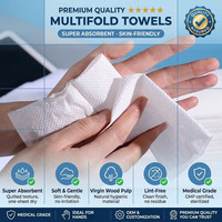 9,1 x 8,9 pouces Serviettes en papier pliées blanches de qualité supérieure, 1 pli, 200 par paquet, 20 par carton, super absorbantes, usage commercial, en vrac, OEM