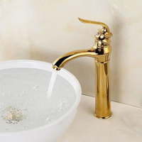 Zinc avec laiton robinet de bassin antique de style européen chaud et froid bassin de lavabo rétro robinet en or anti-éclaboussures