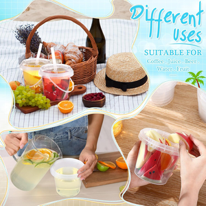 Custom Color 32oz Clear Plastic Drink <strong>Buckets</strong> <strong>with</strong> <strong>Lids</strong> Straws Disposable <strong>Iced</strong> Coffee Cups Cocktail Parties Smoothie Cup - Product Image 6