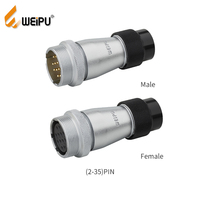 Prise en ligne Weipu pour applications électriques, 9 et 10 broches, mâle/femelle, 10A 500V, contact en laiton haute tension, boîtier en alliage de zinc, IP40
