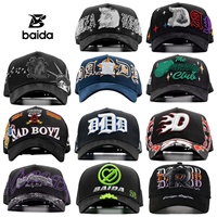 Casquettes Personnalisées G5 en Gros Dandi Thirty One Hats Casquette de Baseball en Coton Noir avec Visière en Daim et Paillettes