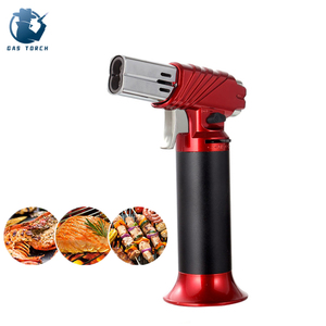 GF-908 2023 Kitchen Cooking Chef Blue Double Flame Metal Welding Butane Gas Fire Torch Lighter