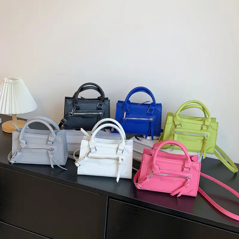 Wholesale Famous Brands Leather Litchi Grain Women Large Tote Purse Bags With Pocket Zipper Luxury Handbags For Women