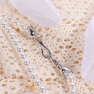Collana di Perle Bianche di Lusso Stile <span class=keywords><strong>Swarovski</strong></span>, Design Minimalista di Alta Gamma per Donne, Catena Elegante per Maglione - Product Image 3
