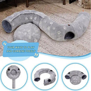발 디자인으로 도매 접이식 접이식 봉제 고양이 놀이 터널 - Product Image 2