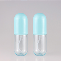 Flacon de pulvérisation en plastique PET macaron couleur pilule capsule en forme de voyage taille blanc rose bleu emballage cosmétique bouteille de pompe à brouillard fin
