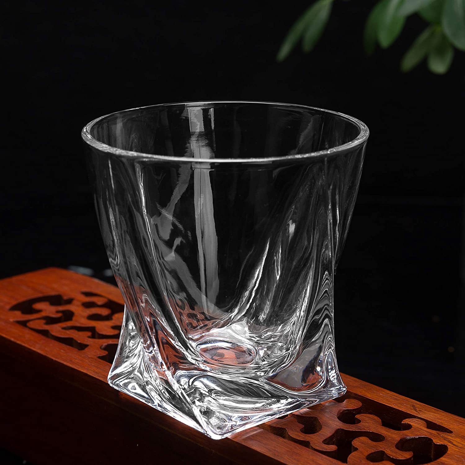 10oz Crystal Whiskey Glasses Premium Twisted Glasses Old Fashioned Lowball Tumbler