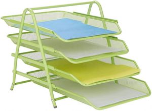 Mesh Metal Desk Organiser 4 Tier <b>File</b> Rack Letter Tray A4 Papers Documents Holder Desk <b>Organizer</b> - Product Image 3
